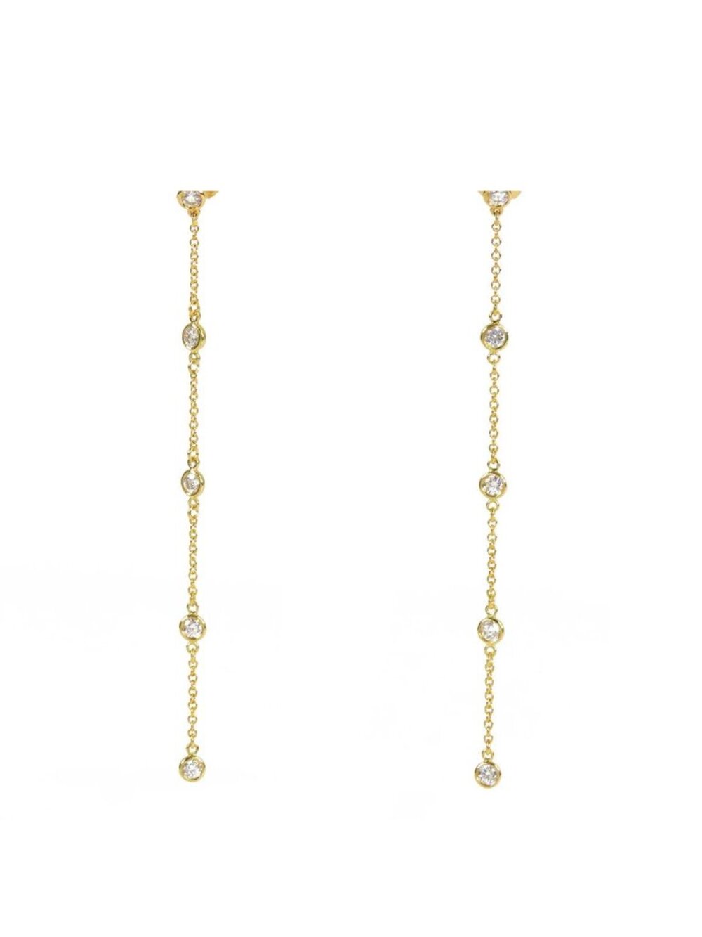 Tiffany & Co by the Yard Drop Earrings Yellow Gold 18k Diamond